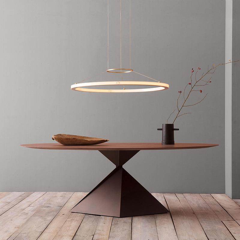 意式客厅简约圆环形餐厅吊灯设计师展厅样板房别墅卧室创意灯饰