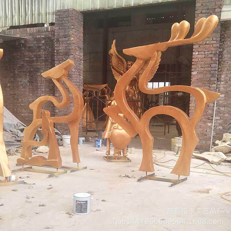 景观鹿群动物雕塑长颈鹿动物铜雕大型园林景观雕塑铜鹿工艺品摆件