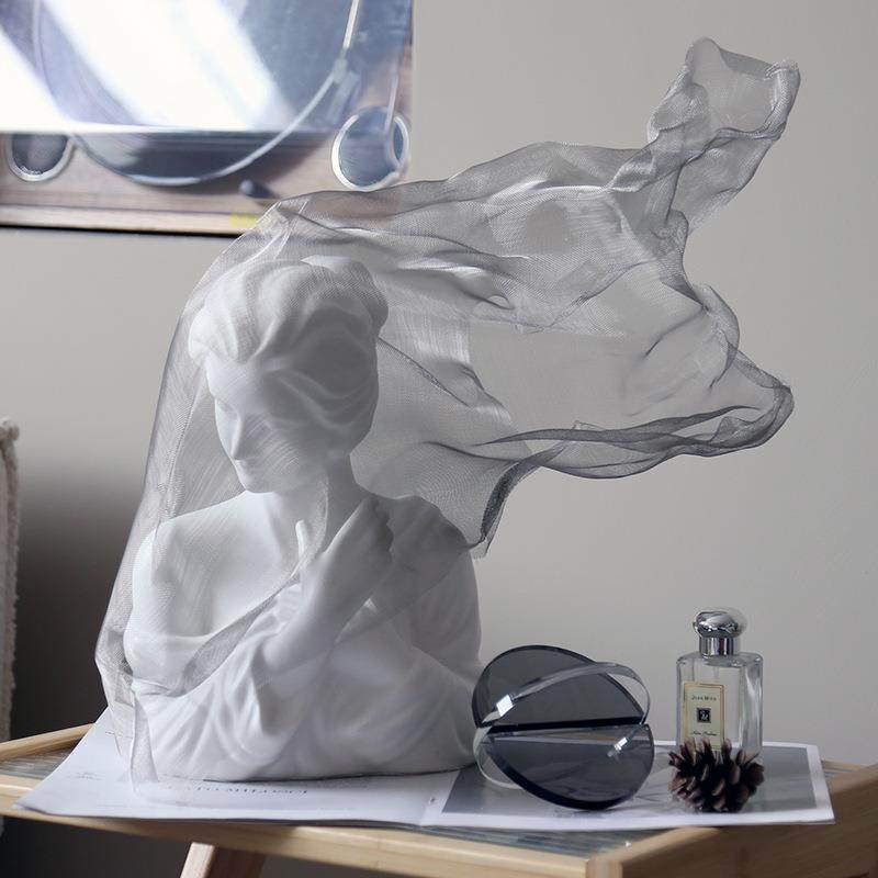 北欧轻奢面纱少女雕塑摆件感小众奶油风艺术品客厅玄关装饰品,畜牧/养殖物资,畜牧/养殖器械,淘宝优惠券,粉丝福利购,淘宝优惠卷