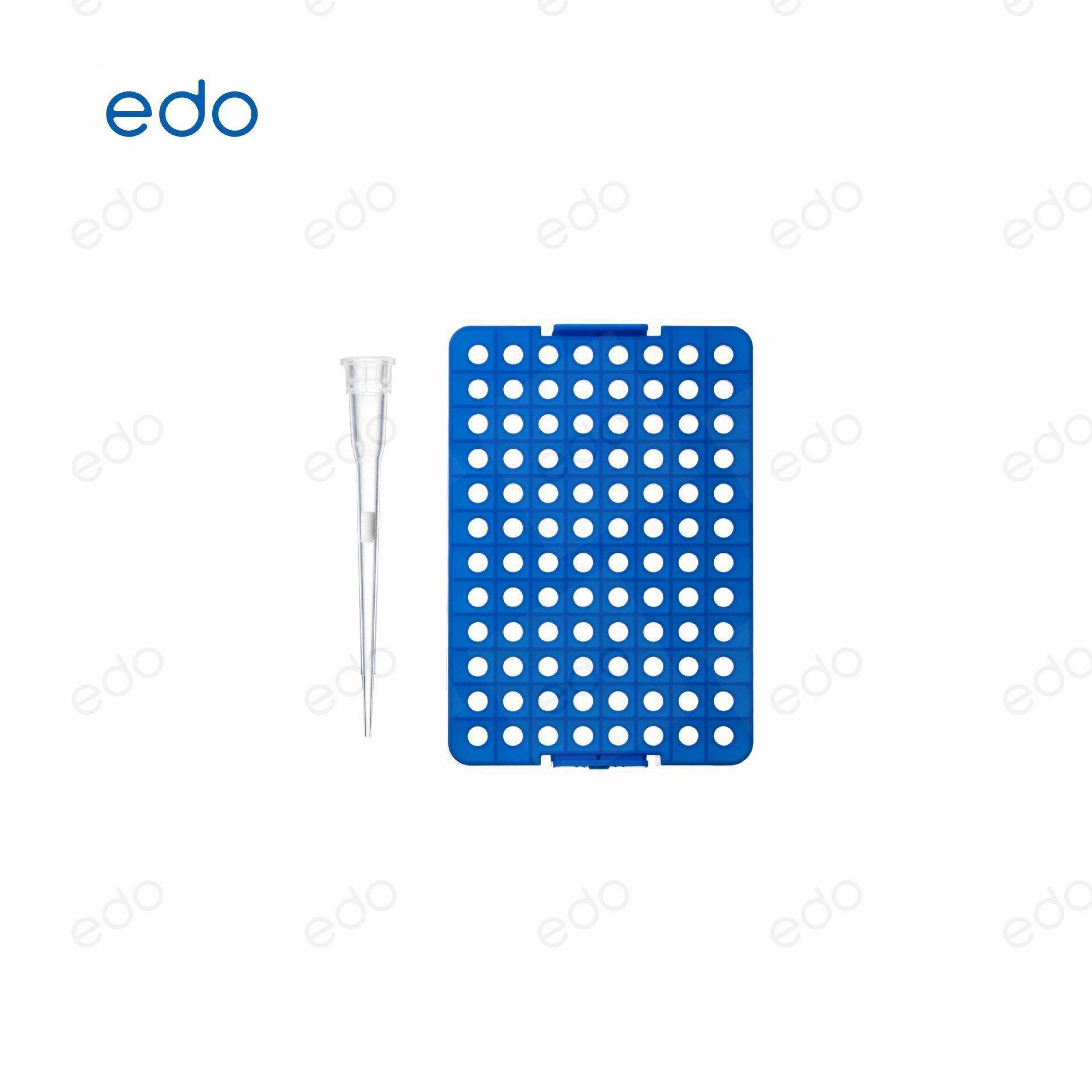 EDO一斗10ul加长滤芯吸头移液器枪头一次性灭菌盒装透明款