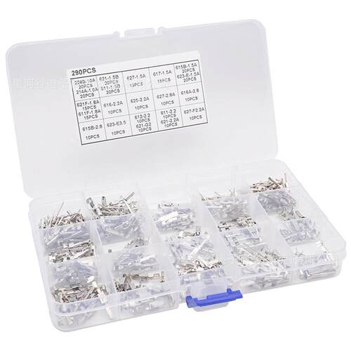 290PCS盒装铜公母接插件汽车连接器插针压接端子1-3.5mm