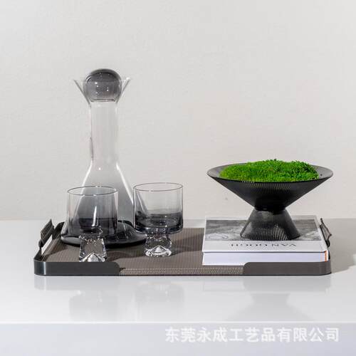 新中式玻璃花器永生草皮苔藓仿真花摆件