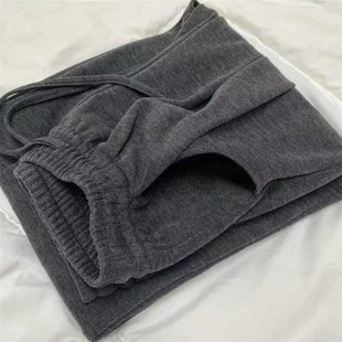 山本裤 软糯慵懒灰色糯米裤 时尚 垂感高级感宽松阔腿裤 加绒秋冬新款