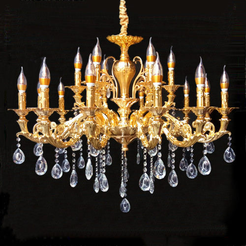 欧式锌合金蜡烛水晶吊灯客厅餐厅灯酒店别墅展厅法式创意灯具