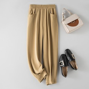 宽松小脚萝卜裤 薄款 2025新款 高腰束脚裤 子 哈伦裤 休闲运动裤 女夏季