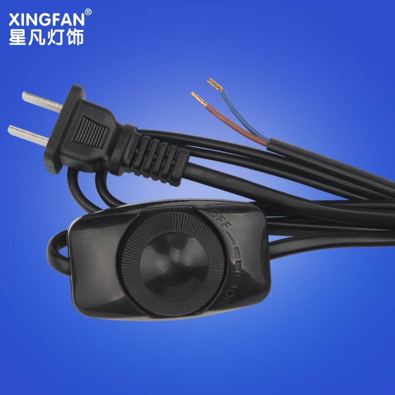 床头灯台灯调光线开关线调节白炽灯光线开关带插头电线旋转调光器