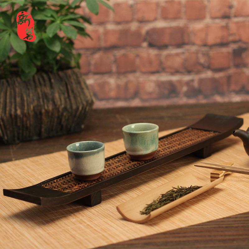 重竹干泡简易茶盘托盘日式旅行奉茶托单层重竹茶台茶海茶座小号