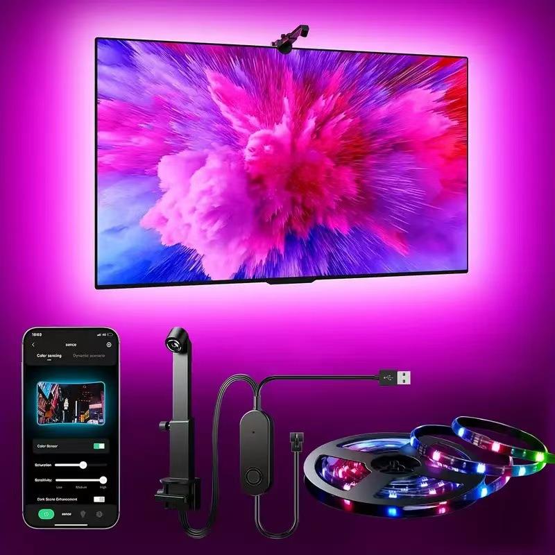 新款屏光同步TV背景装饰led灯幻彩APP电脑屏幕灯带氛围灯拾色器