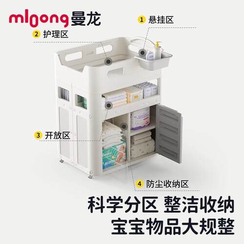曼儿龙婴尿布台升级护理台新婴NBM生宝宝床多功能换布台可移动尿