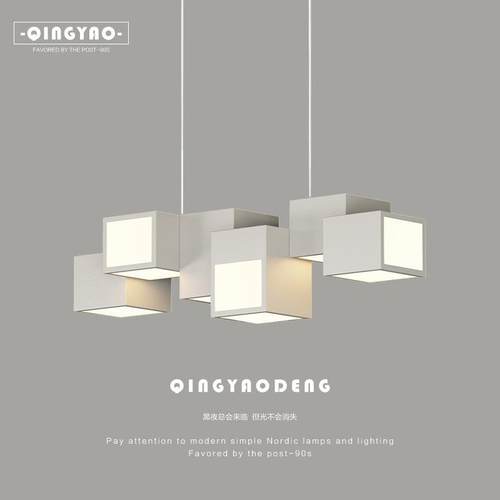 魔方不规则餐厅吊灯设计师款现代简约创意方块艺术装饰吧台餐桌灯