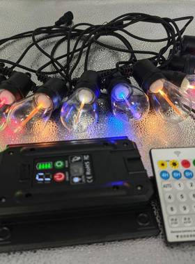 跨境庭院节日装饰太阳能灯串户外露营防水氛围S14流星雨灯串