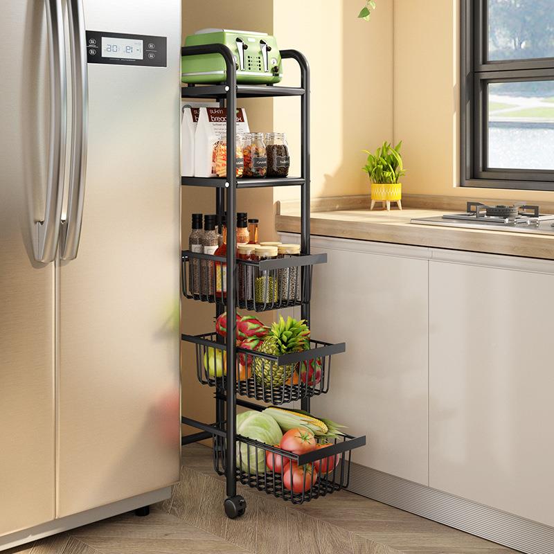 抽拉式厨房夹置物缝架落地多层功收能多放+jB5imyp蔬菜缝隙里的菜