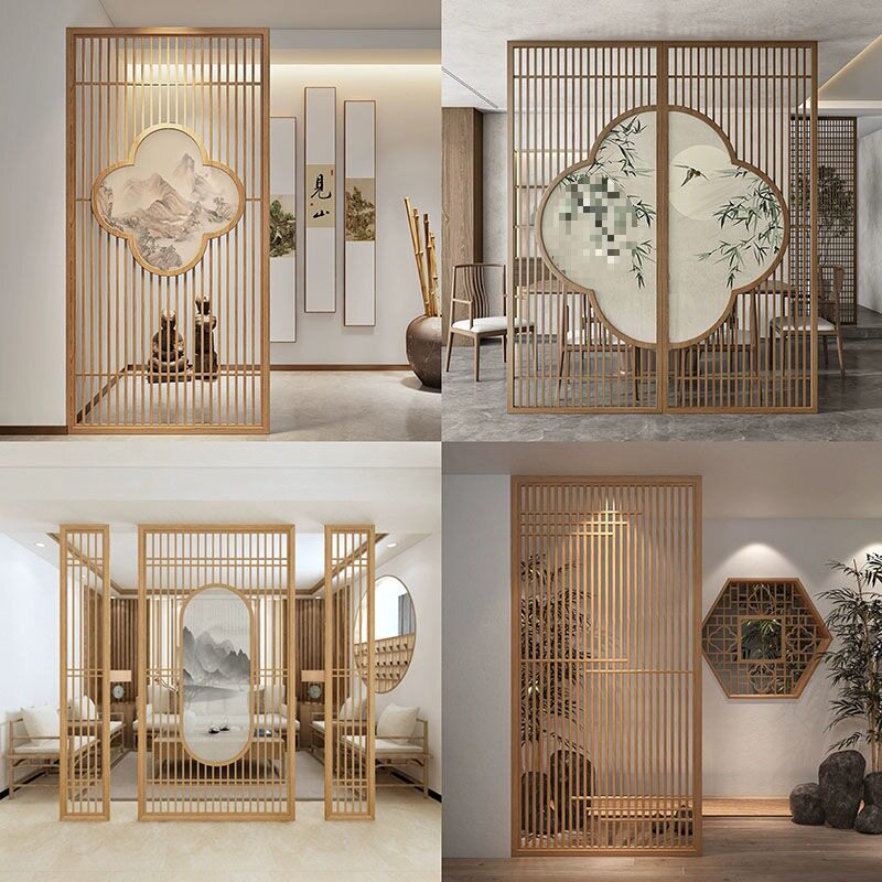 仿古门窗玄关屏风隔断客厅遮挡实木花格可订雕花窗户新中式格新品