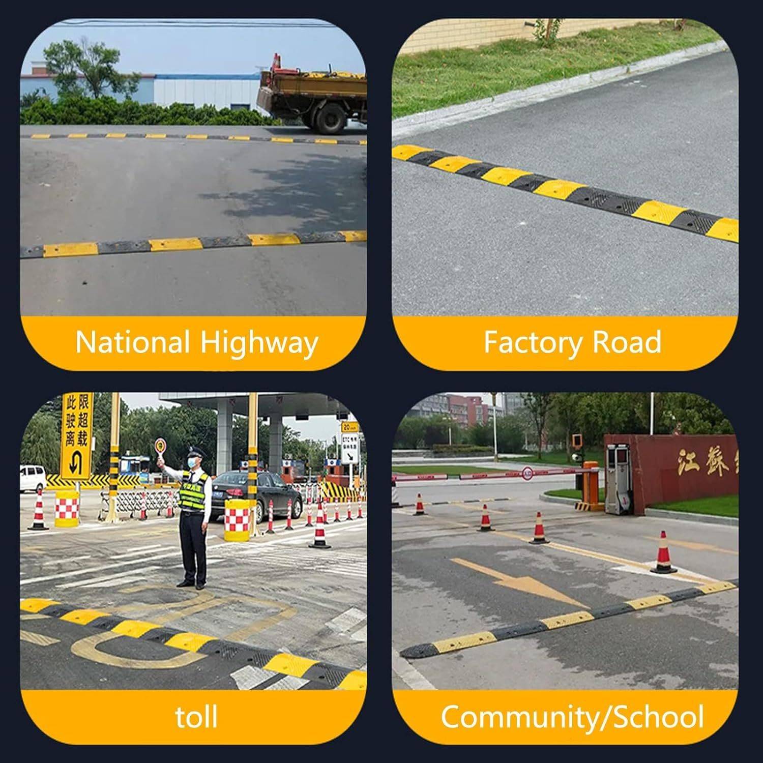 厂家直销优质人字形橡胶减速带抗压性好耐磨防撞道路缓冲带防滑