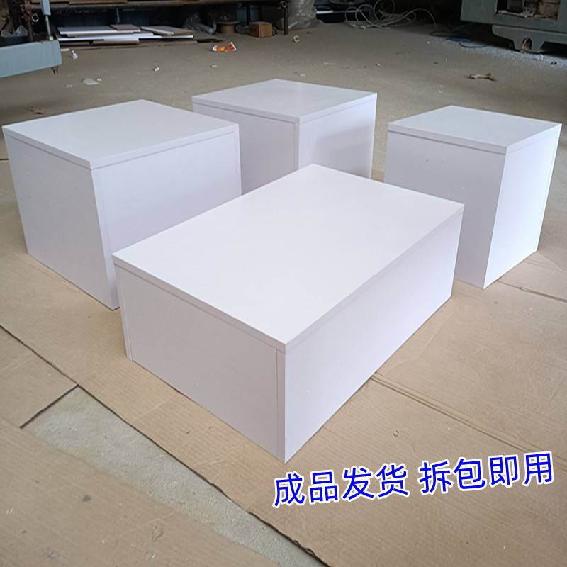 木质服装店橱窗模特地台展示台长方形台直播脚踩台子家具家电底座