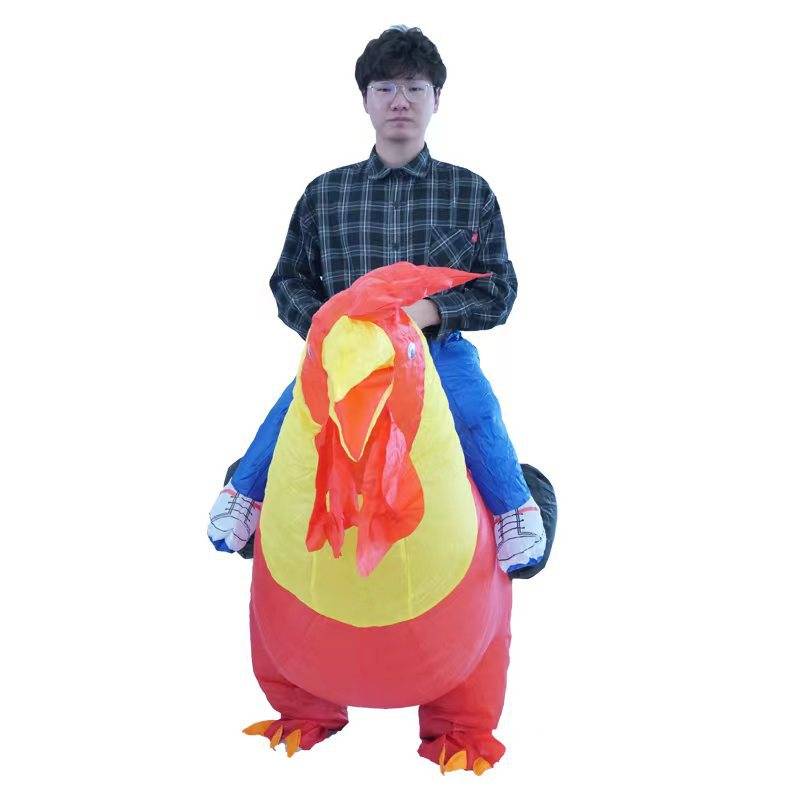 万圣节搞怪动物充气服演出道具人偶服大红公鸡充气服装扮服