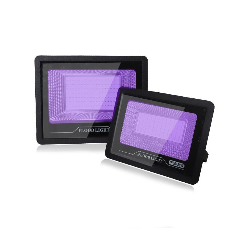 跨境爆款超薄防水395nm投光灯UV固化万圣节黑灯派对氛围营造紫灯