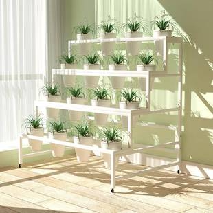W6梯形式兰花架子兰草盆架花店鲜花展示架落地花盆架室内多层置物