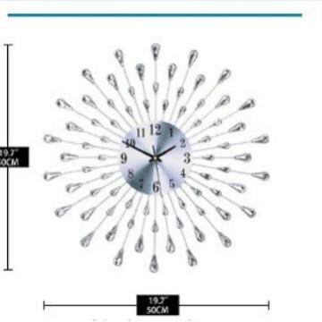 跨境亚马逊爆款15英寸创意铁艺挂钟简约钟表客厅静音时钟支持