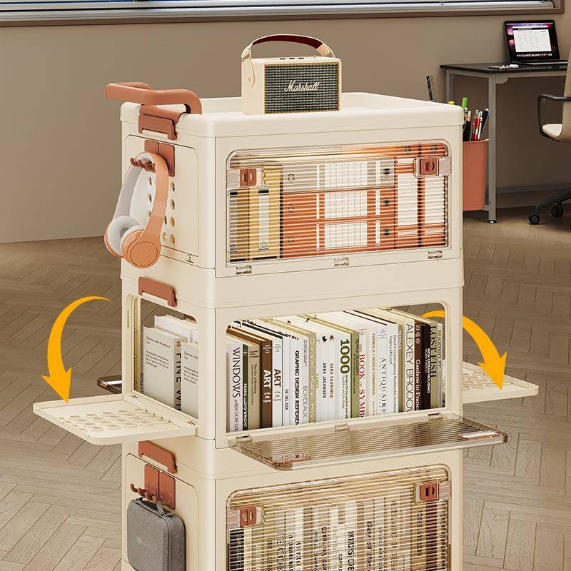 推车小置物架客厅收整纳柜杂物架可理折叠家用移动开1门式收纳箱