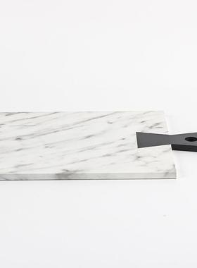 轻奢砧板摆件做旧仿大理石水果盘样板间酒店收纳托盘厨房软装饰品