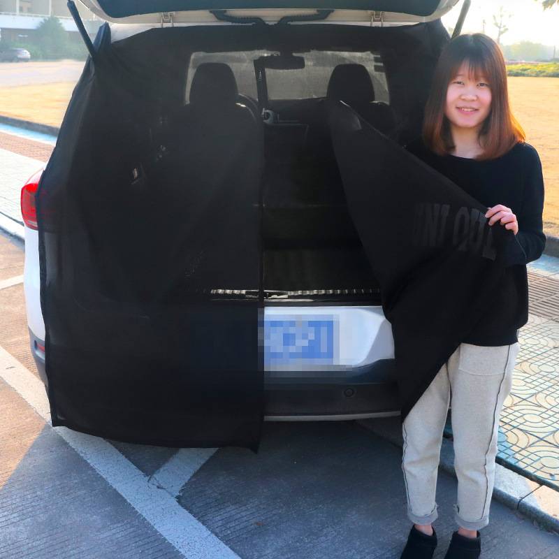 汽车防蚊虫窗帘遮阳帘车载车后门SUV后备箱网纱纱窗尾门通风蚊帐