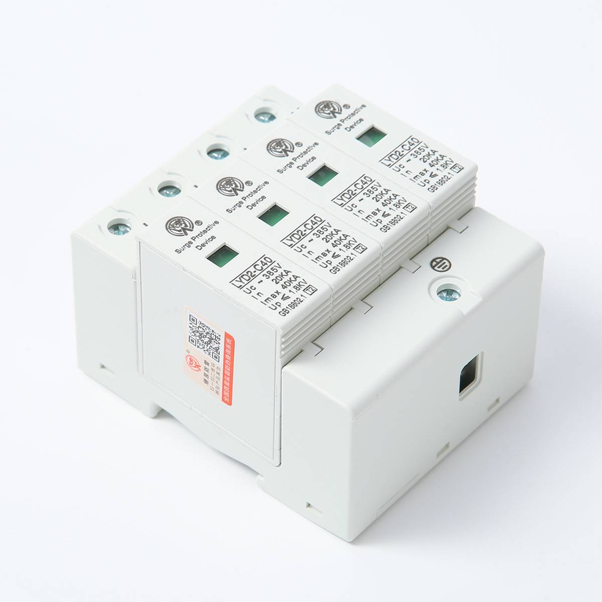 40kA电源防雷浪涌保护器家用防雷击4P避雷开关LYD2-C40电涌保护器