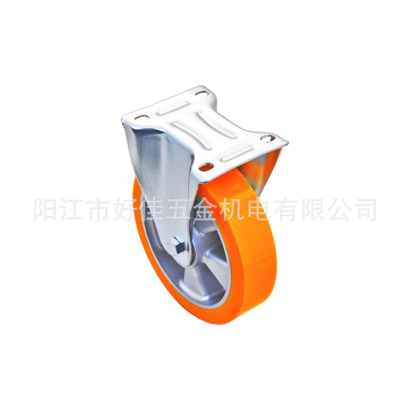 源头工厂直供200X50mm欧洲款重型双轴承铝芯外包聚氨酯PU定向脚轮