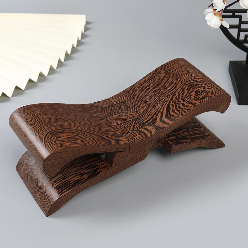 鸡翅木鲁班枕头保健硬枕半圆颈部牵引护理实木圆柱凉枕木