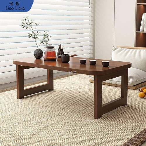 折叠桌子家用飘窗桌榻榻米简易小茶几床上吃饭小桌子便捷实木矮桌