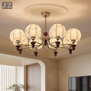 法式 复古感房间餐厅灯 中古风客厅主灯南洋风简约布艺卧室吊灯美式