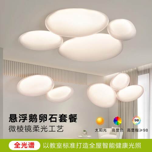 鹅卵石客厅灯2025年新款创意吸顶灯大厅灯护眼卧室灯中山灯具灯饰