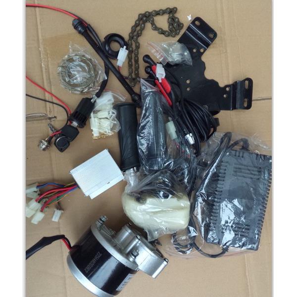 24V250W350W有刷减速电机二三轮改装电动自行车电机套件