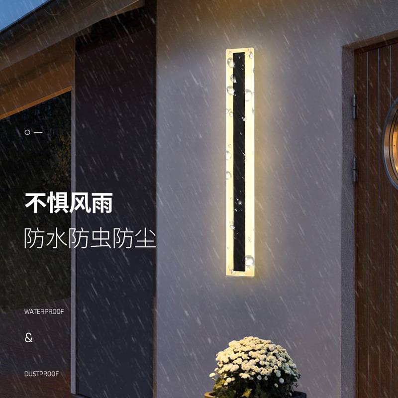 极简led长条防水壁灯 户外墙壁庭院灯别墅入户门口室外围墙线条灯