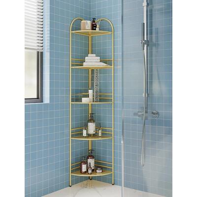 转角架子墙角多层落地厕所防水浴室置物架zb收纳三角打孔卫生间免