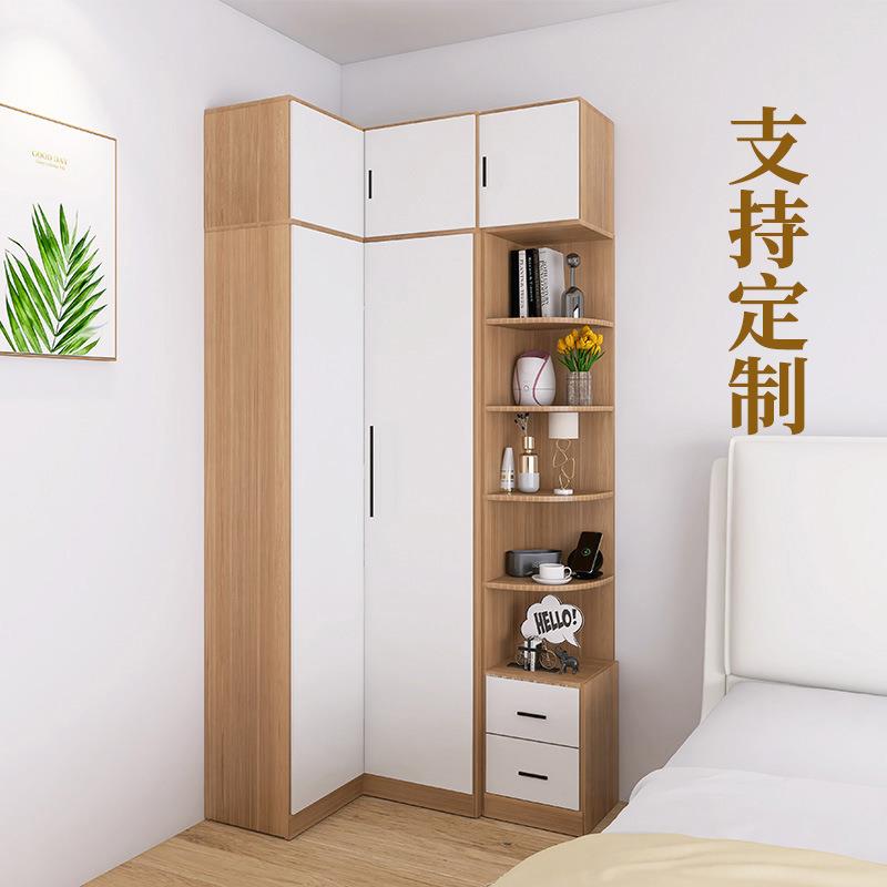 墙角柜一体现代带卧室衣柜衣柜床头柜L型小衣柜床边拐角家用转角