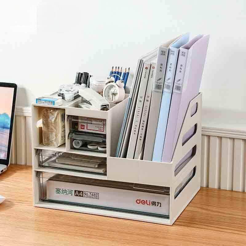 办公室桌面收纳盒抽屉式文件收纳架办公桌置物架子学生文具整理盒