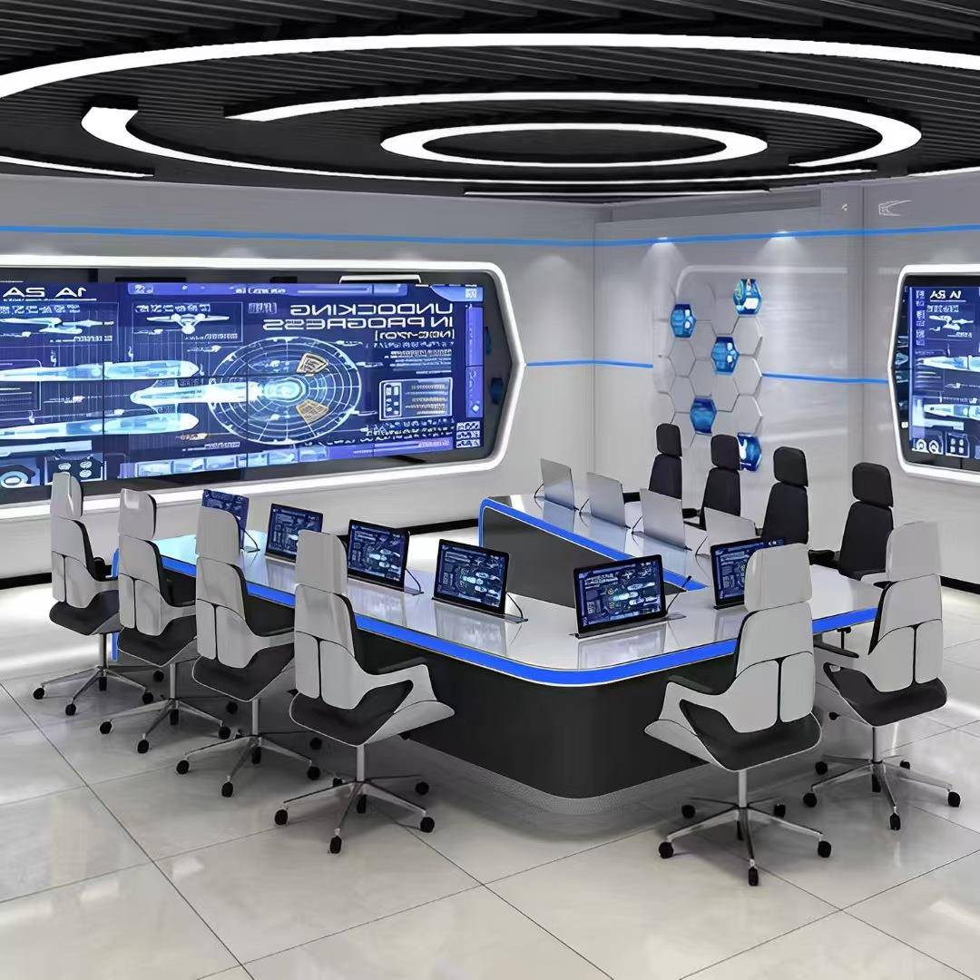 U形会议桌科技感多功能会议室V形指挥桌智能烤漆创意会议办公桌