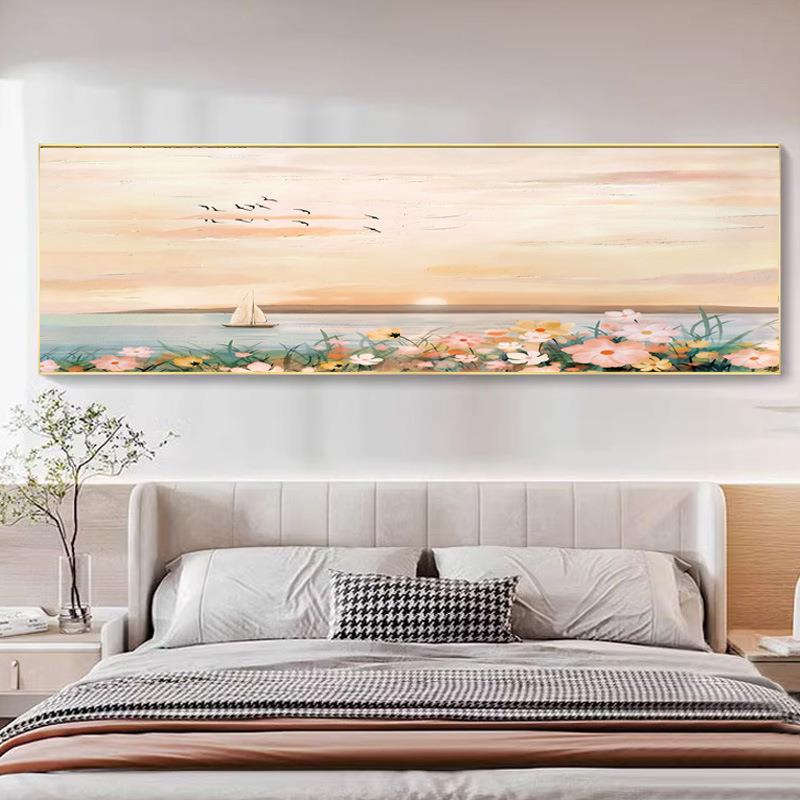 小新床头画约现代简画客厅绿植花卉装饰画奶清油风挂沙发背景画花