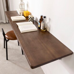 挂墙折叠桌墙壁挂式桌面悬空w餐桌面板悬挂电脑桌上墙吧台板大承