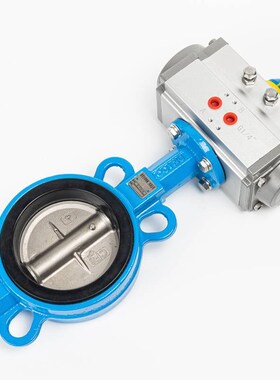 气动蝶阀D671X-16Q对夹式阀门不锈钢DN65 80 1I00 150 200 250 30