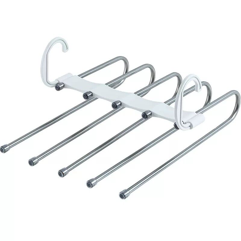 折叠裤架 多层裤子收纳衣架魔术裤夹多功能不锈钢简约裤子挂架