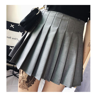 裙半身裙子潮 显瘦高腰百搭西装 2021新款 短裙气质TB百褶裙A字修身