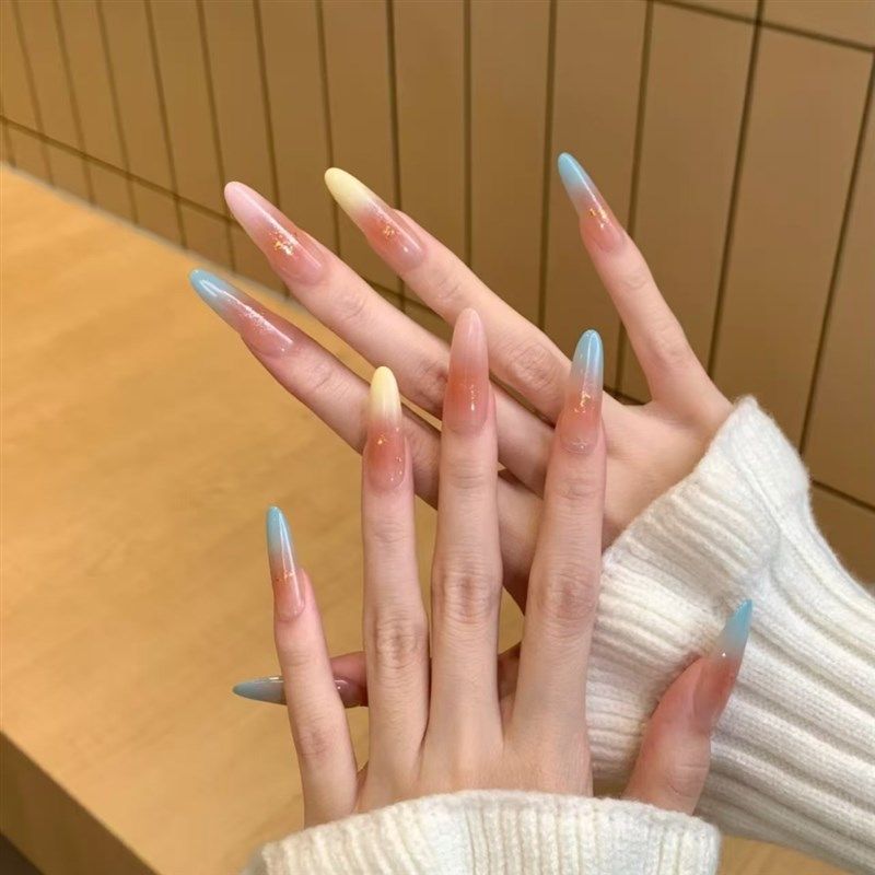 手工定制成品假指甲光疗穿戴甲多巴胺少女心春季美甲孕妇新娘显白