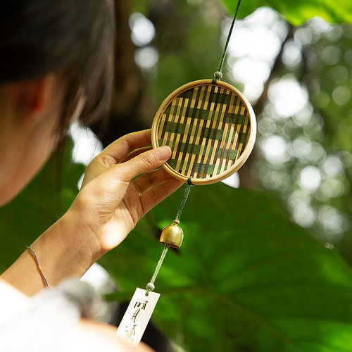 自然造物风铃挂饰DIY竹编手工亲子有趣夏日和风铃文创情人节礼物