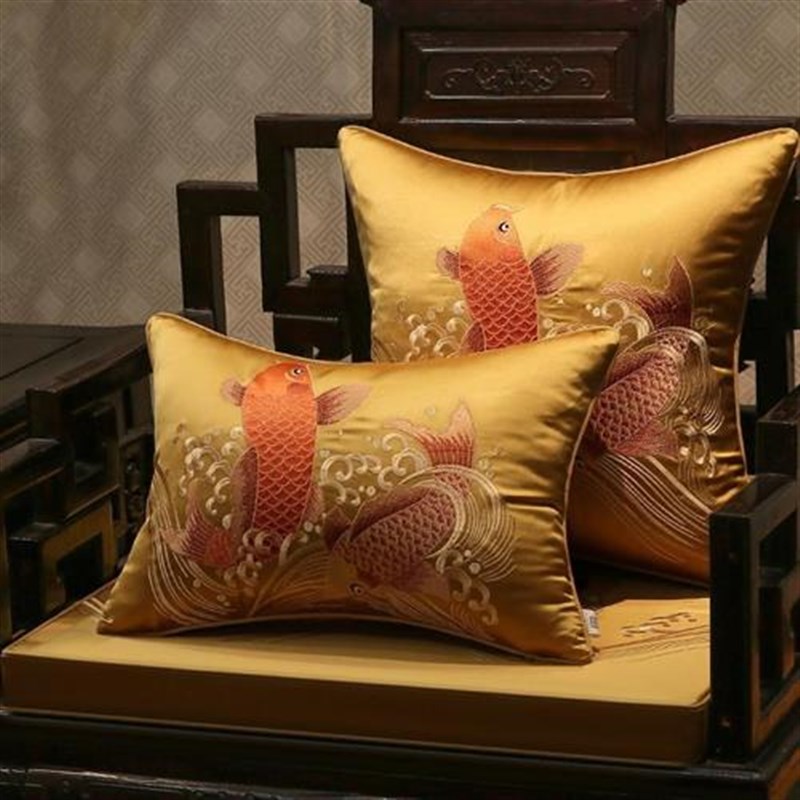 中式红木家具坐垫拆洗实木沙发垫带靠背可套罩圈椅罗汉床垫子防滑