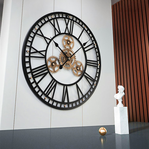 铁艺装饰挂钟客厅家用钟表静音现代简约时钟挂墙欧式时钟北欧挂表