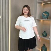 小众设计感短袖 体恤上衣 纯棉半袖 T恤女显瘦正肩夏季 宽松胖mm大码
