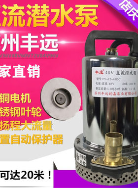 丰远直流水泵电瓶车电动车潜水泵12v24v36v48v60v72伏农用抽水机