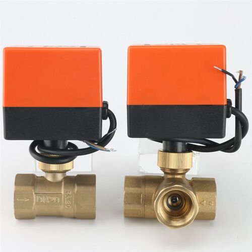 电动球阀 二通三通220V DC24V太阳能热水器4/6分DN15 20 25 40 50
